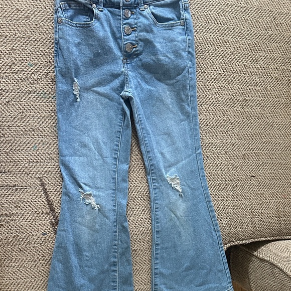 Jessica Simpson Blue Distressed Kids Flare Jeans - Picture 1 of 4